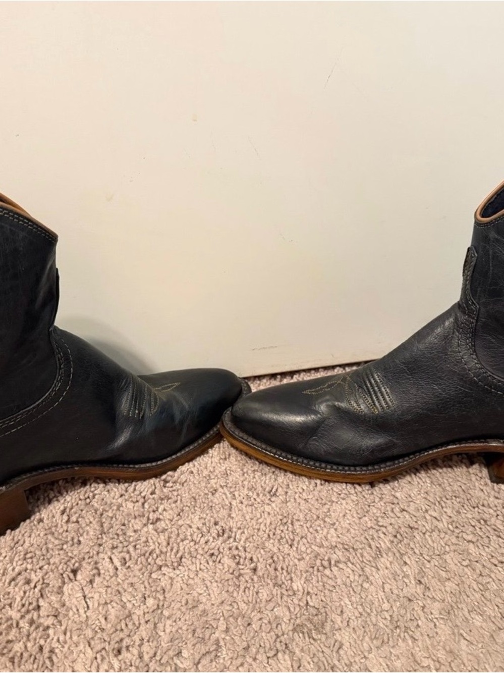 Lucchese Black Leather Western Boots - Picture 6 of 10